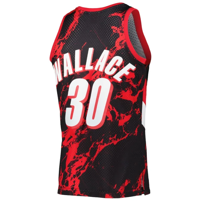 Rasheed Wallace, Portland Trail Blazers, 1999/00 Mármol Clásico, Negro