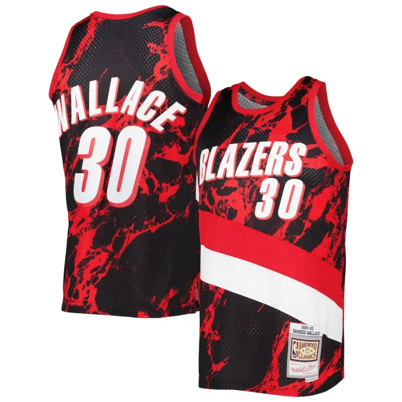 Rasheed Wallace, Portland Trail Blazers, 1999/00 Mármol Clásico, Negro