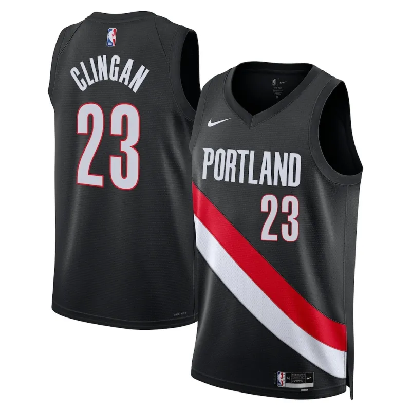 Maglia Swingman dei Portland Trail Blazers Donovan Clingan - Edizione Icona - Nera