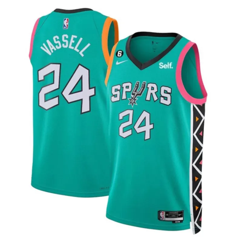 Maglia di Devin Vassell. San Antonio Spurs. Edizione della città 2022/23. Verde