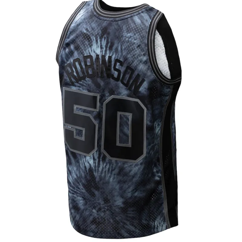 David Robinson, San Antonio Spurs, Camiseta tie-dye 1998/99, Negro