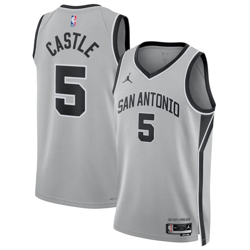 San Antonio Spurs Stephen Castle Swingman Jersey - Statement Edition - Gray