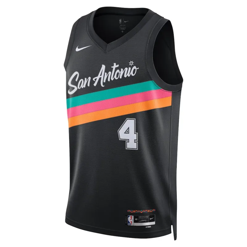 San Antonio Spurs De'Aaron Fox 2025/26 Unisex Jersey - City Edition - Black