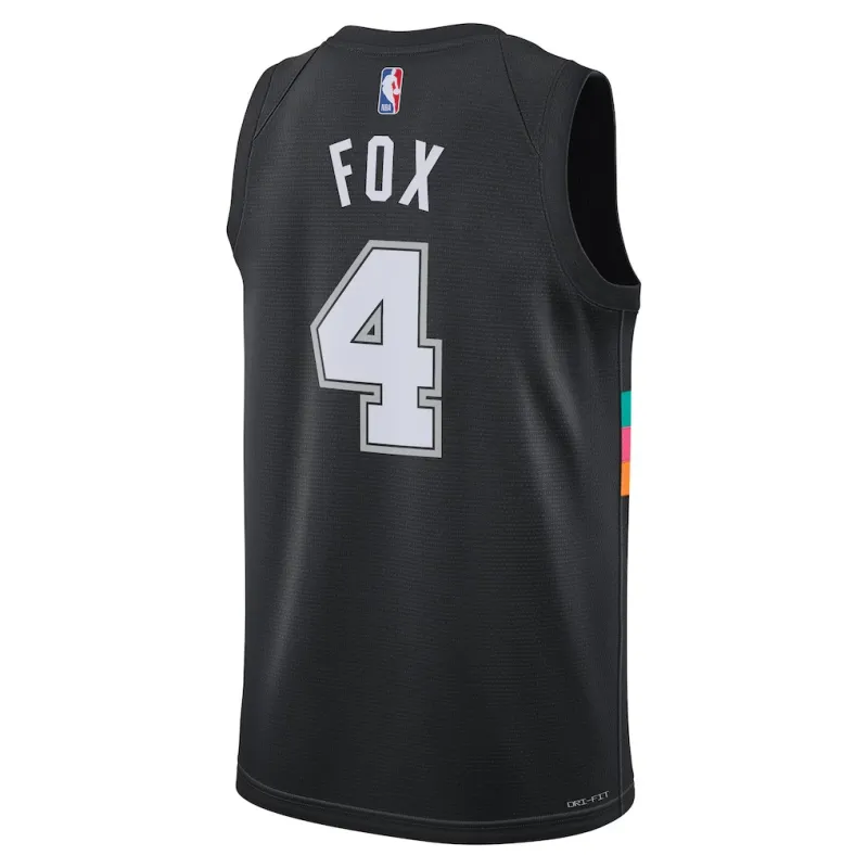 San Antonio Spurs De'Aaron Fox 2025/26 Unisex Jersey - City Edition - Black