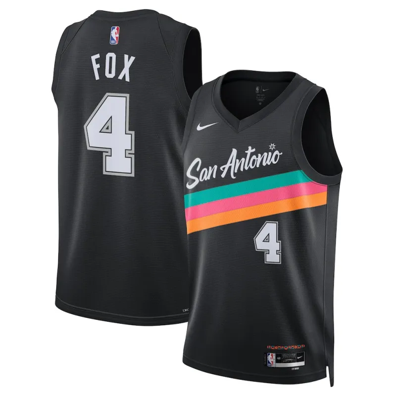 San Antonio Spurs De'Aaron Fox 2025/26 Unisex Jersey - City Edition - Black