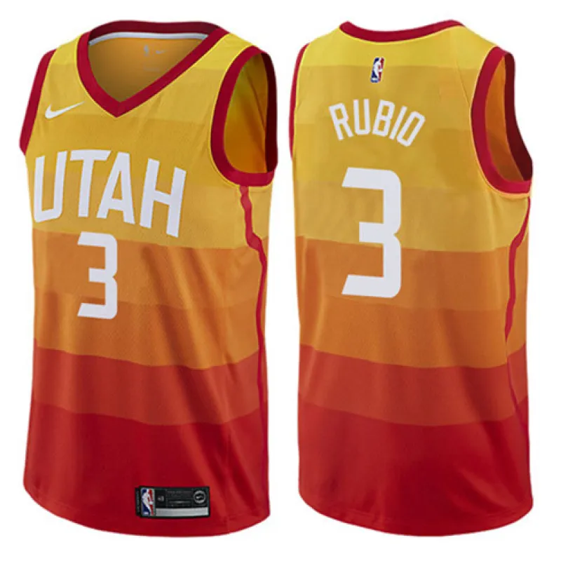 Ricky Rubio, Utah Jazz, City Edition, Orange