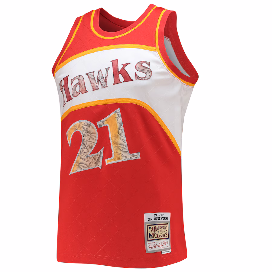 Camiseta Mitchell & Ness Dominique Wilkins Atlanta Hawks 75º Aniversario