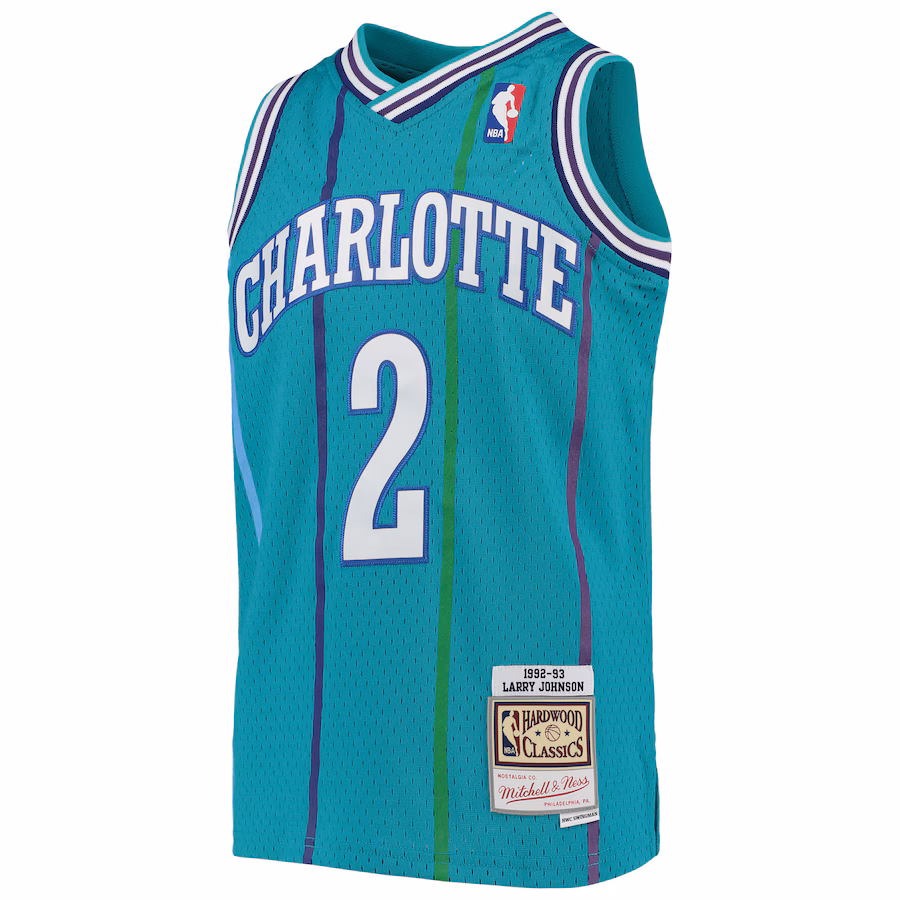 Larry Johnson Charlotte Hornets Mitchell & Ness 1992/93 Hardwood Classics Swingman Jersey