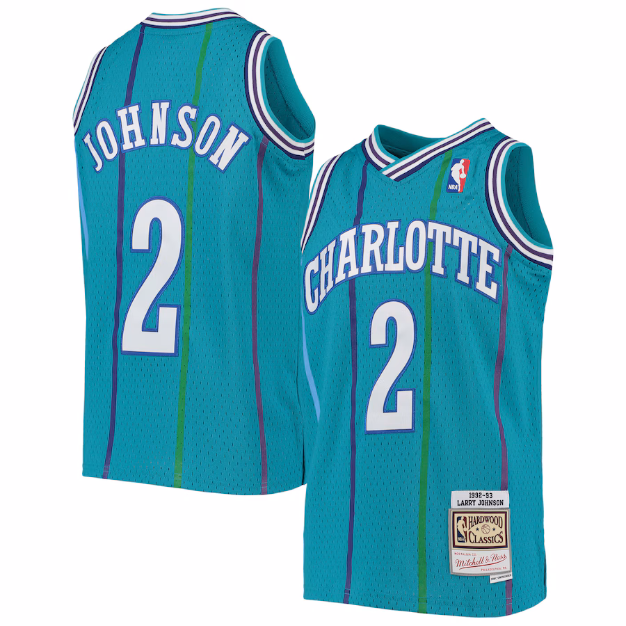 Larry Johnson Charlotte Hornets Mitchell & Ness 1992/93 Hardwood Classics Swingman Jersey