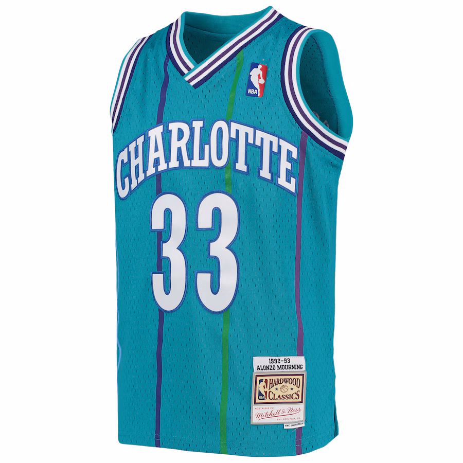 Camiseta Alonzo Mourning Charlotte Hornets 1992/93 Mitchell & Ness Hardwood Classics