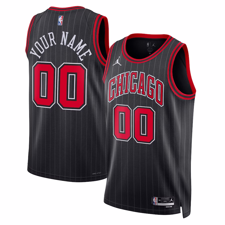 Chicago Bulls Jordan Brand Unisex 2022/23 Season Fan Custom Jersey - Statement Edition - Black