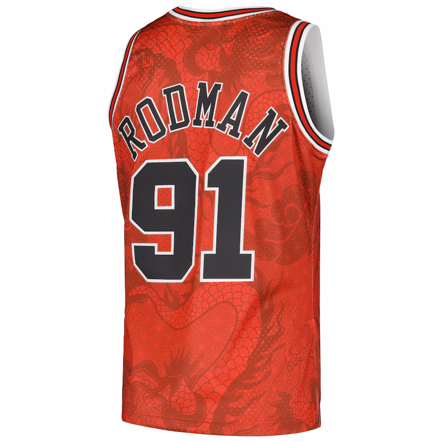 Dennis Rodman Chicago Bulls Mitchell & Ness 1997/98 Hardwood Classics Asian Heritage 6.0 Swingman Retro Jersey