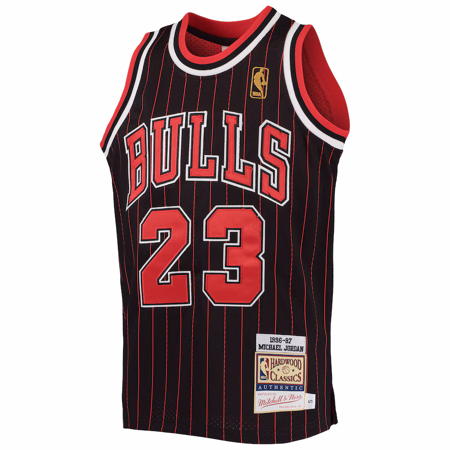Michael Jordan Chicago Bulls Mitchell & Ness Youth 1996-97 Hardwood Classics Jersey - Black/Red