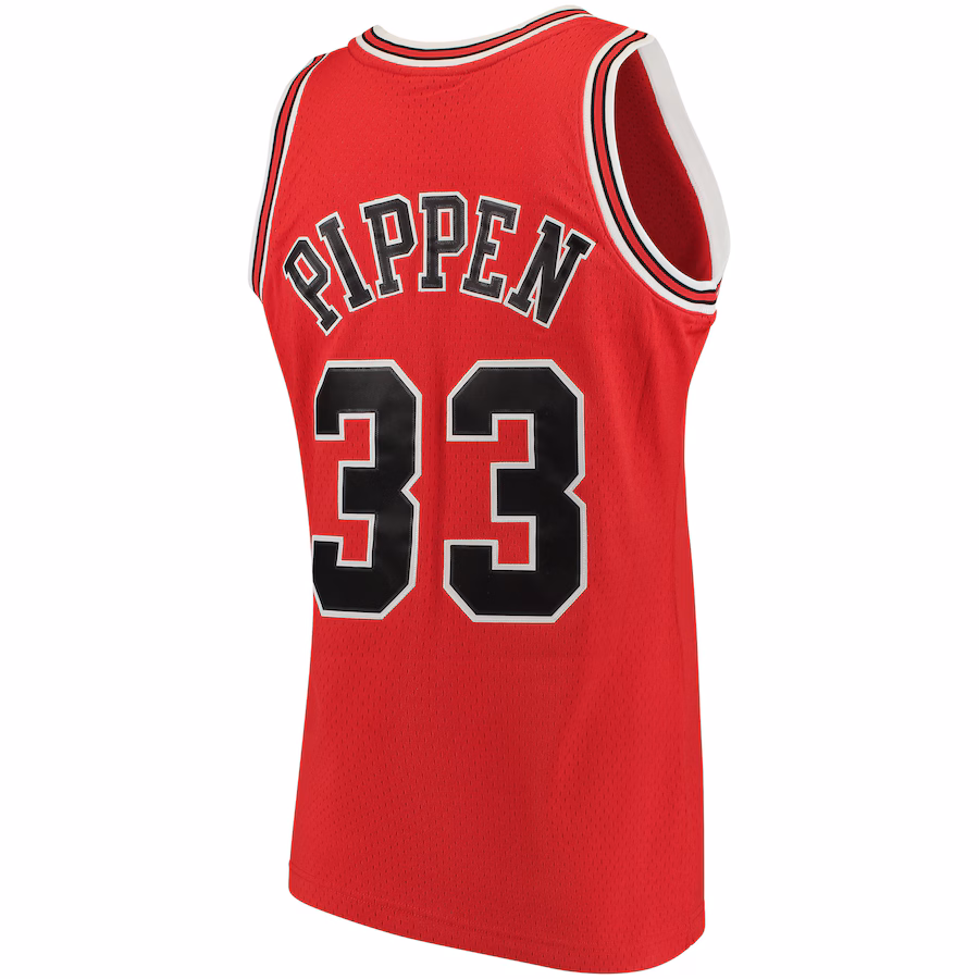 Scottie Pippen Camiseta Swingman de los Hardwood Classics 1997/98 Big & Tall (Grandes y de Gran Altura) de los Chicago Bulls Mitchell & Ness - Rojo