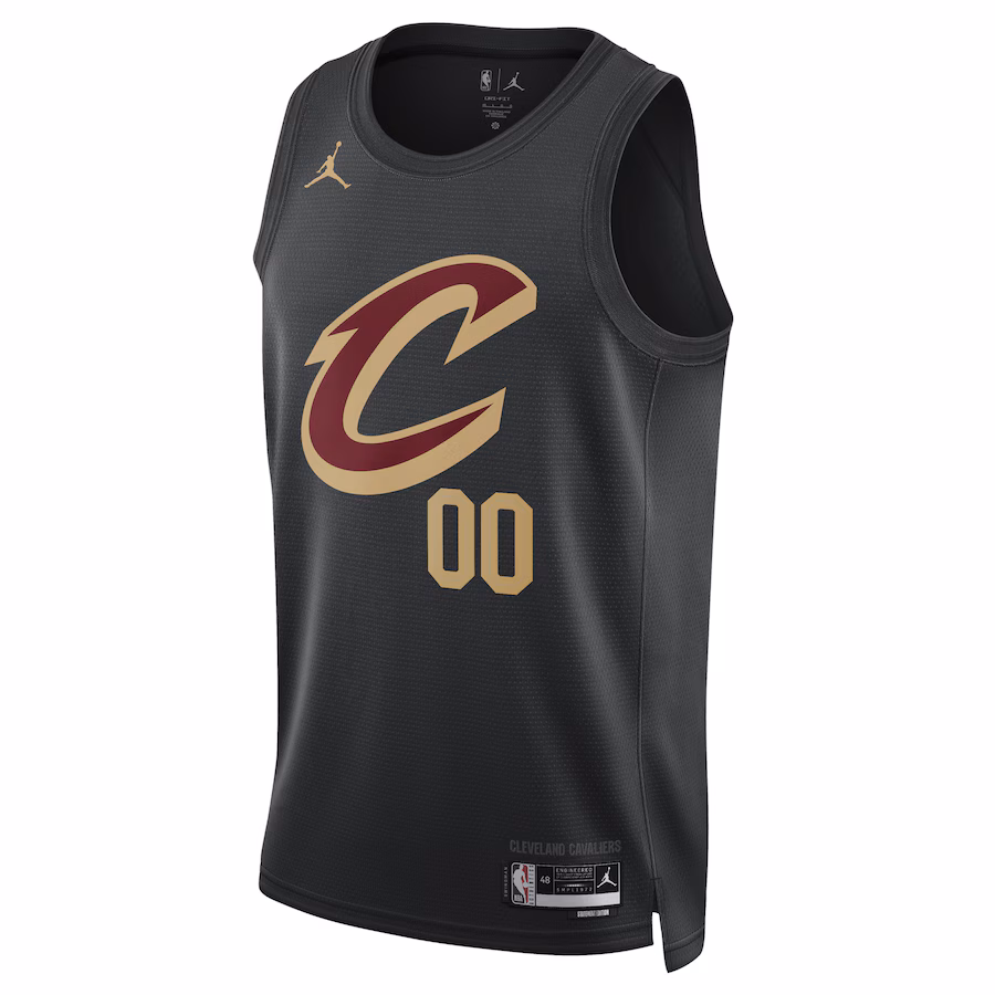 Camiseta personalizada para los fans de la temporada 2022/23 Unisex de la marca Jordan de los Cleveland Cavaliers - Edición Declaración - Negro