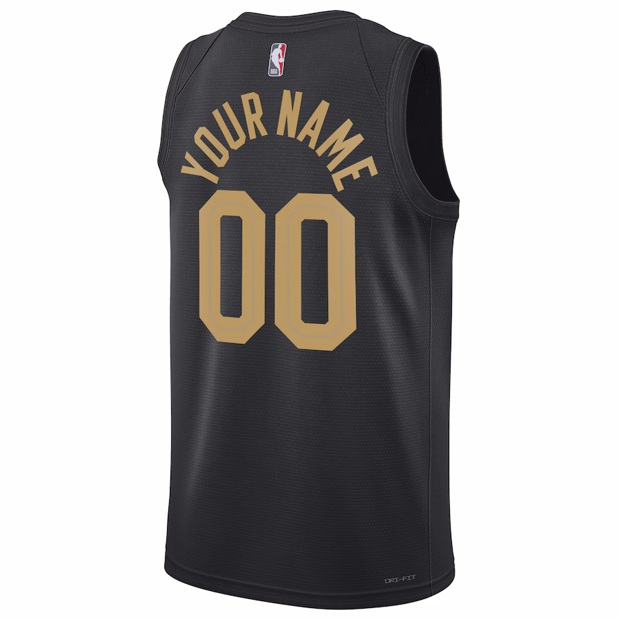Camiseta personalizada para los fans de la temporada 2022/23 Unisex de la marca Jordan de los Cleveland Cavaliers - Edición Declaración - Negro