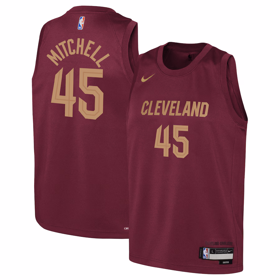 Donovan Mitchell Maillot Swingman pour la jeunesse des Cleveland Cavaliers - Édition Icône - Bourgogne
