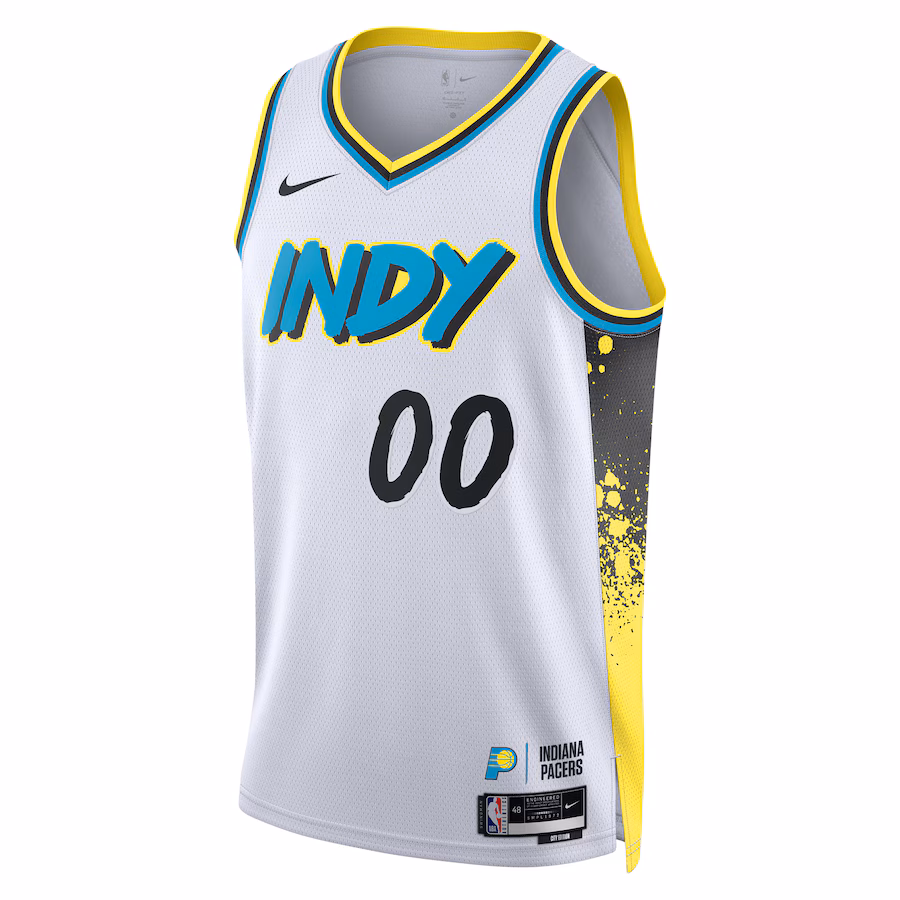 Indiana Pacers Maillot Swingman personnalisé pour les unisex de la saison 2024/25 - Édition Ville - Blanc