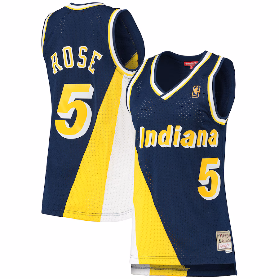 Jalen Rose, Indiana Pacers Mitchell & Ness Women's 1996/97 Hardwood Classics Swingman Jersey - Navy Blue