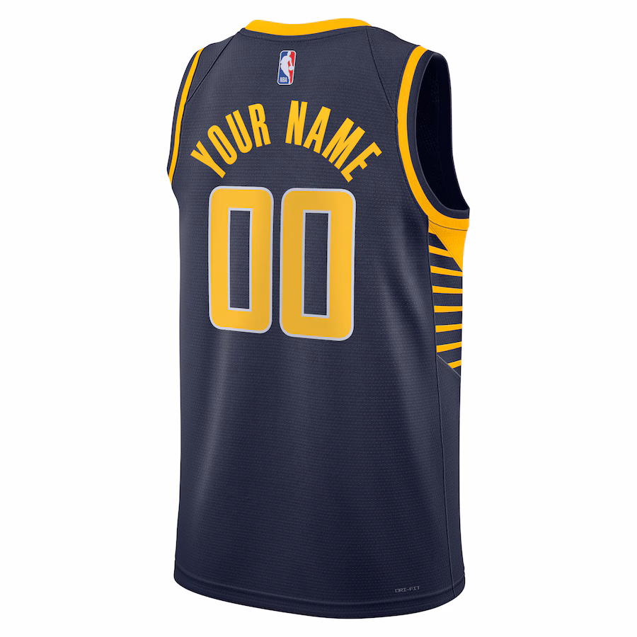 Indiana Pacers Maillot Swingman personnalisé unisexe pour la saison 2022/23 - Édition Icône - Bleu marine