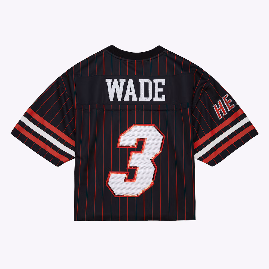 Dwyane Wade, Miami Heat Mitchell & Ness x DANNIJO Women's Short Style Fashion Soccer Jersey - Black