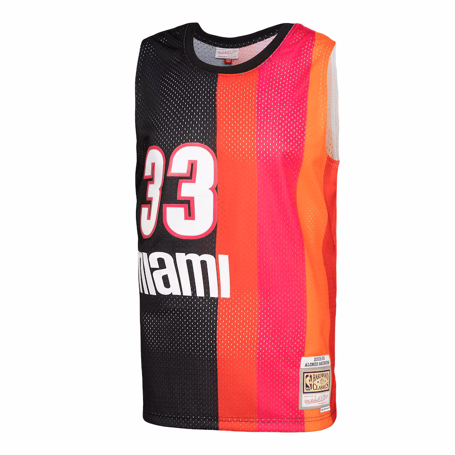 Maglia Alonzo Mourning Miami Heat Mitchell & Ness Hardwood Classics 2005/06 Split Swingman