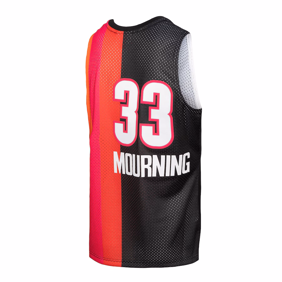 Maglia Alonzo Mourning Miami Heat Mitchell & Ness Hardwood Classics 2005/06 Split Swingman