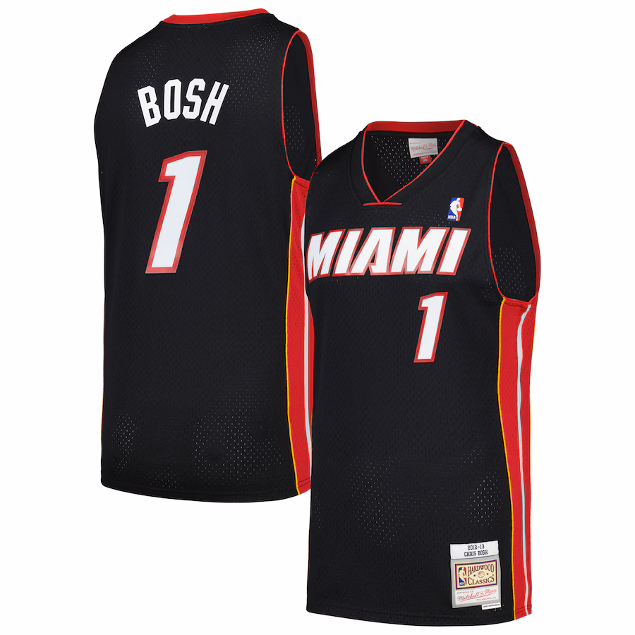 Chris Bosh, Miami Heat Mitchell & Ness 2012/13 Hardwood Classics Swingman Jersey - Black
