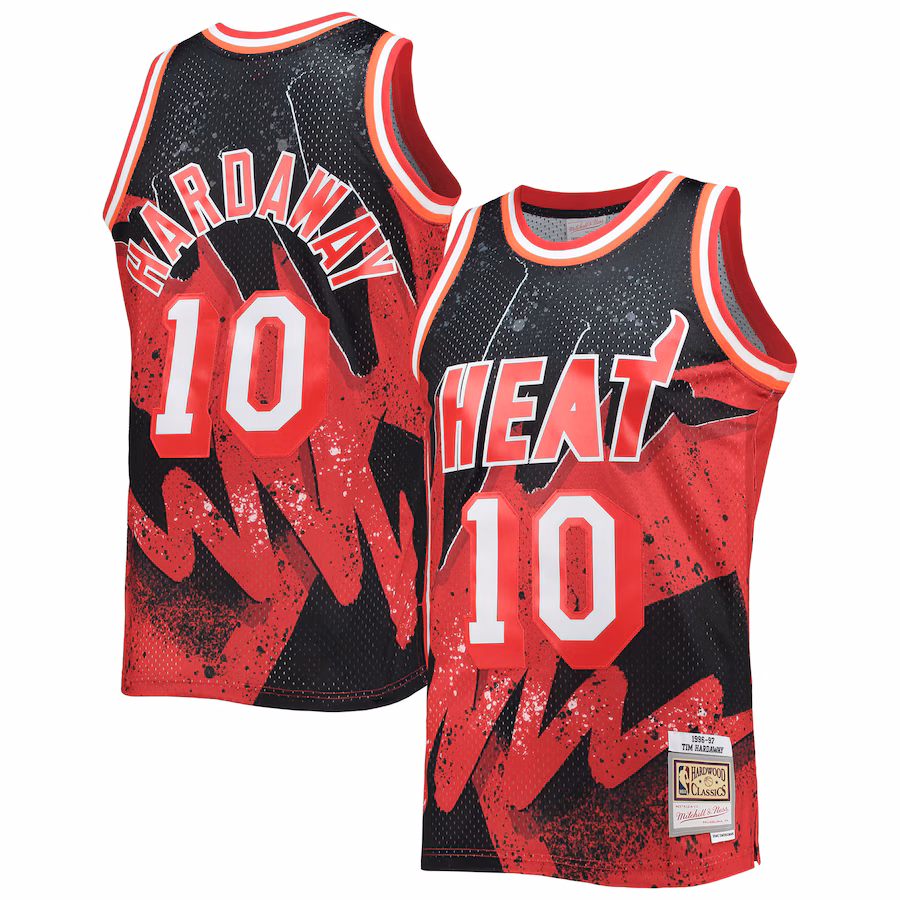 Tim Hardaway Miami Heat Mitchell & Ness 1996/97 Hardwood Classics Hyper Hoops Swingman Jersey