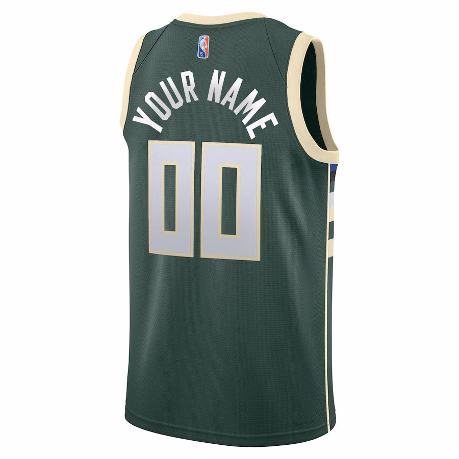 Milwaukee Bucks 2021/22 Diamond Swingman Custom Jersey - Icon Edition - Hunter Green