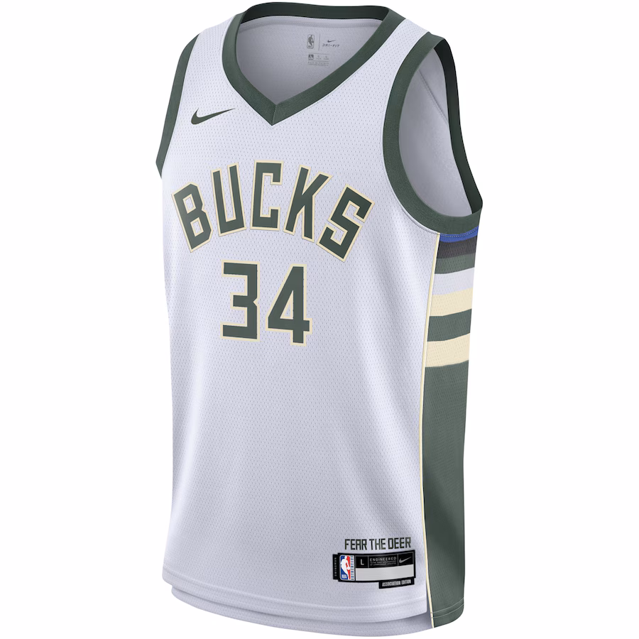 Giannis Antetokounmpo, Milwaukee Bucks Youth Swingman Jersey - Association Edition - White