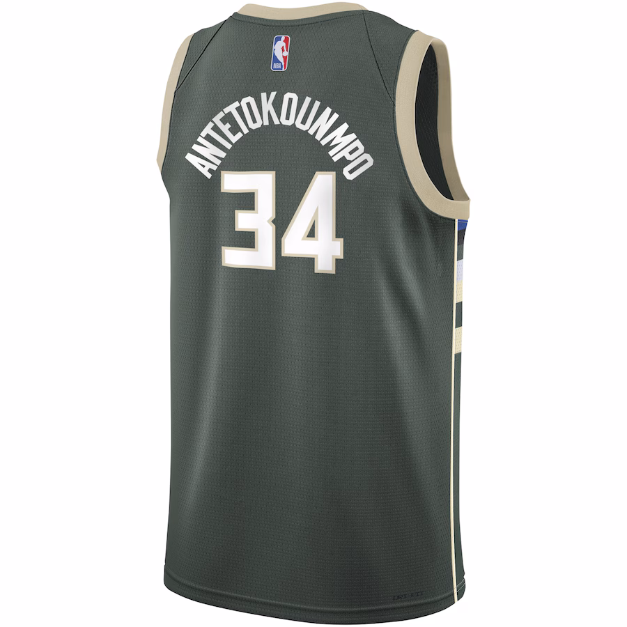 Giannis Antetokounmpo, Milwaukee Bucks Youth Swingman Jersey - Icon Edition - Hunter Green