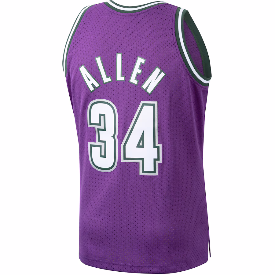 Ray Allen, Milwaukee Bucks Mitchell & Ness 2000/01 Hardwood Classics Swingman Jersey - Purple