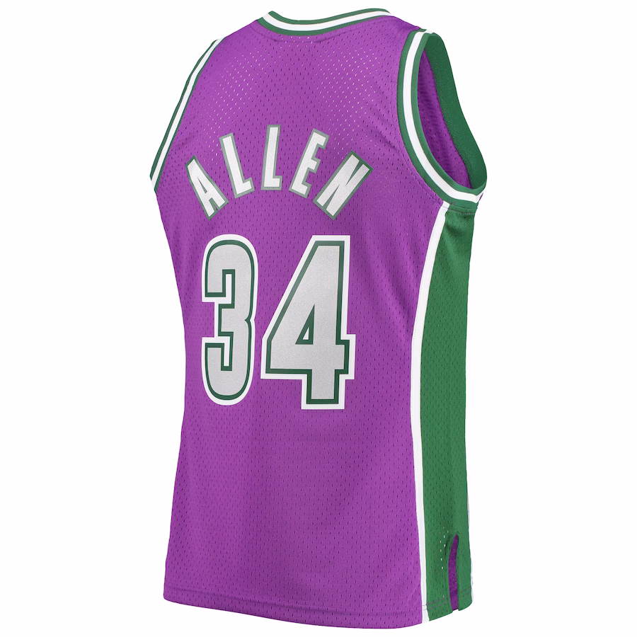 Ray Allen, Maillot Swingman des Hardwood Classics 2001/02 de Mitchell & Ness des Milwaukee Bucks - Violet