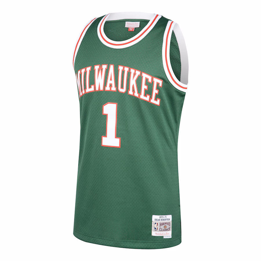 Oscar Robertson, Milwaukee Bucks Mitchell & Ness 1970/71 Hardwood Classics Swingman-Trikot - Grün