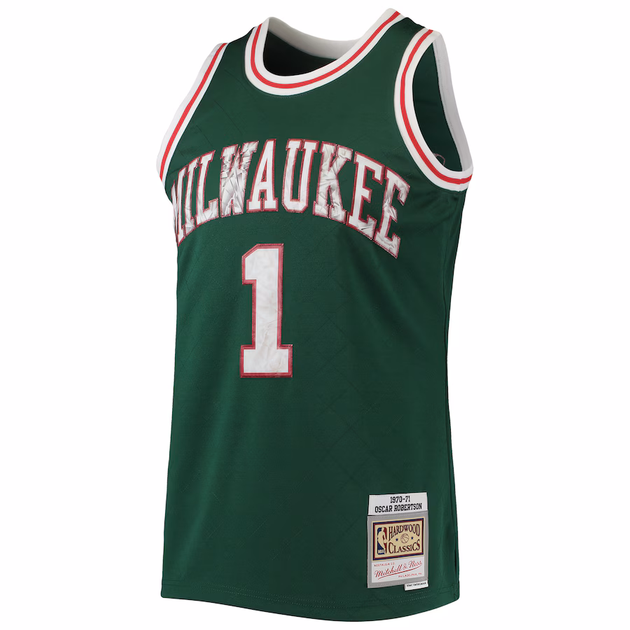 Oscar Robertson Milwaukee Bucks Mitchell & Ness 1996/97 Hardwood Classics NBA 75th Anniversary Diamond Jersey