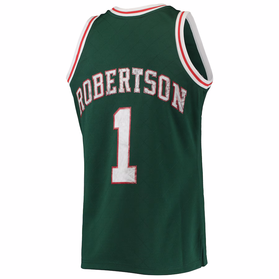 Oscar Robertson Milwaukee Bucks Mitchell & Ness 1996/97 Hardwood Classics NBA 75th Anniversary Diamond Jersey