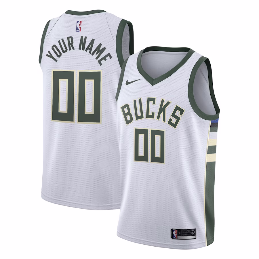 Milwaukee Bucks Swingman Custom Jersey - Association Edition - White