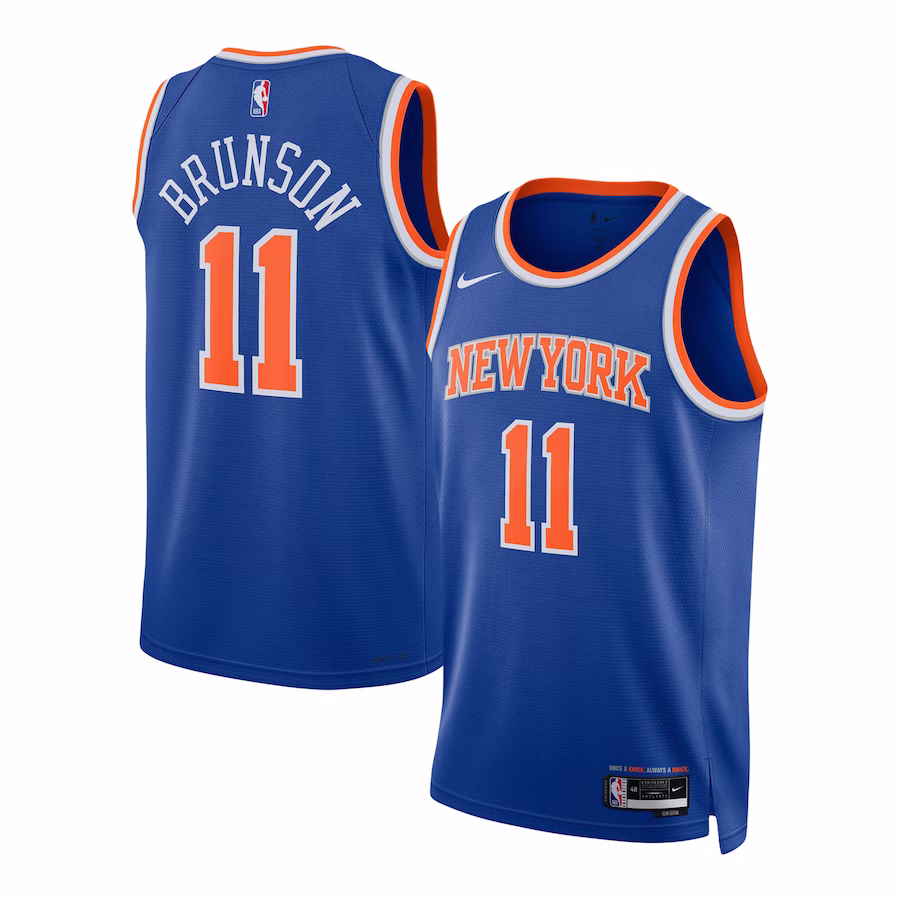 Jalen Brunson, maillot Swingman neutre des New York Knicks - Édition icône, Bleu