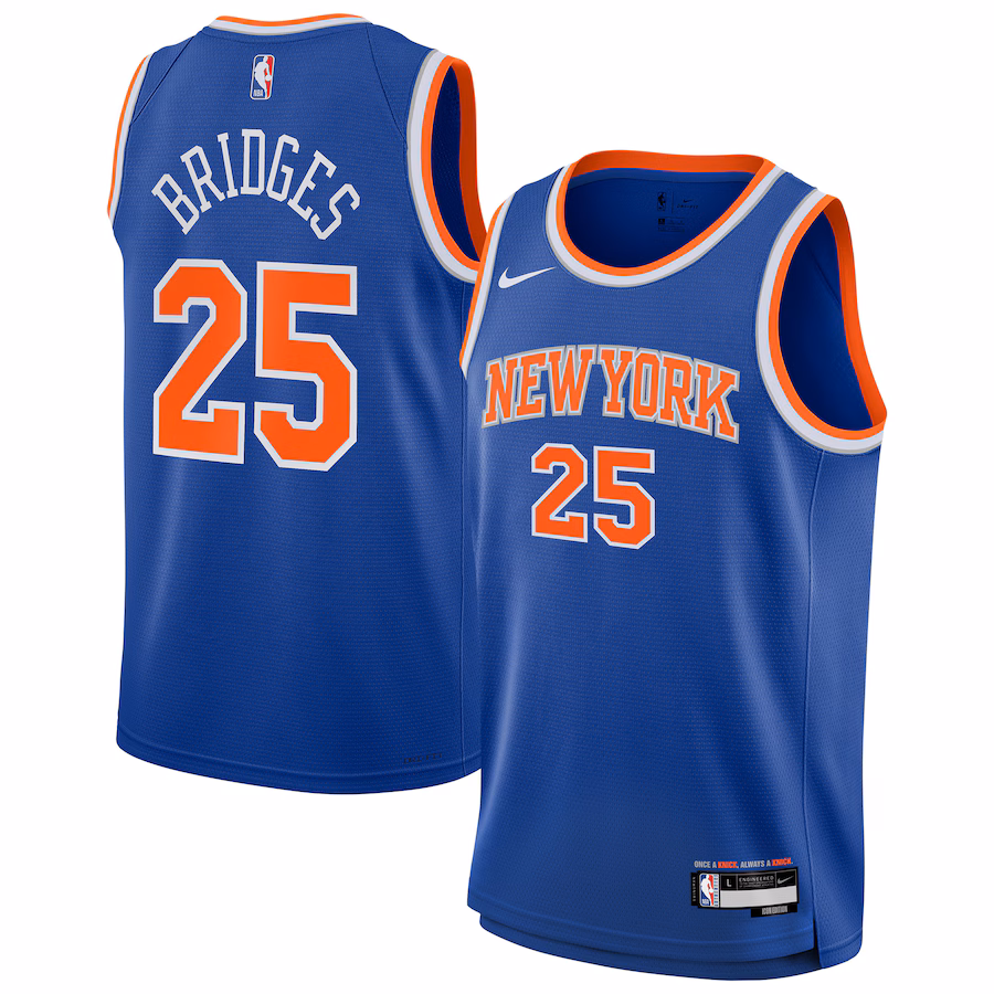Mikal Bridges, maillot Swingman pour jeunes des New York Knicks - Édition icône, Bleu
