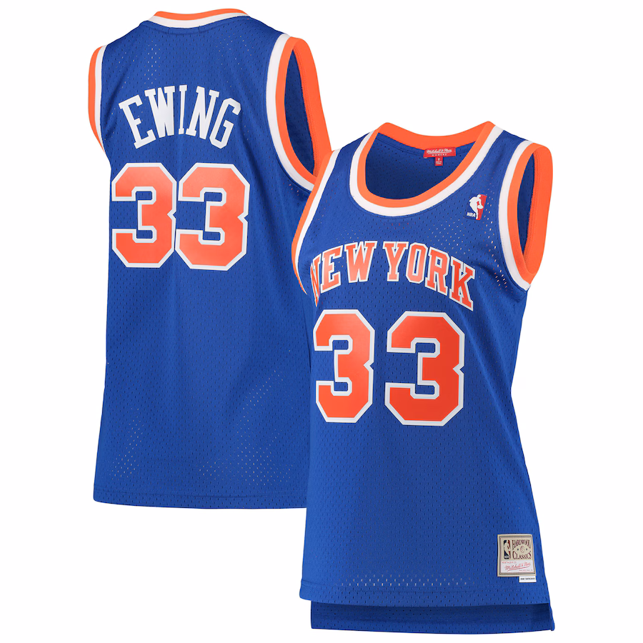 Patrick Ewing, New York Knicks Mitchell & Ness Women's 1991/92 Classic Vintage Jersey - Blue