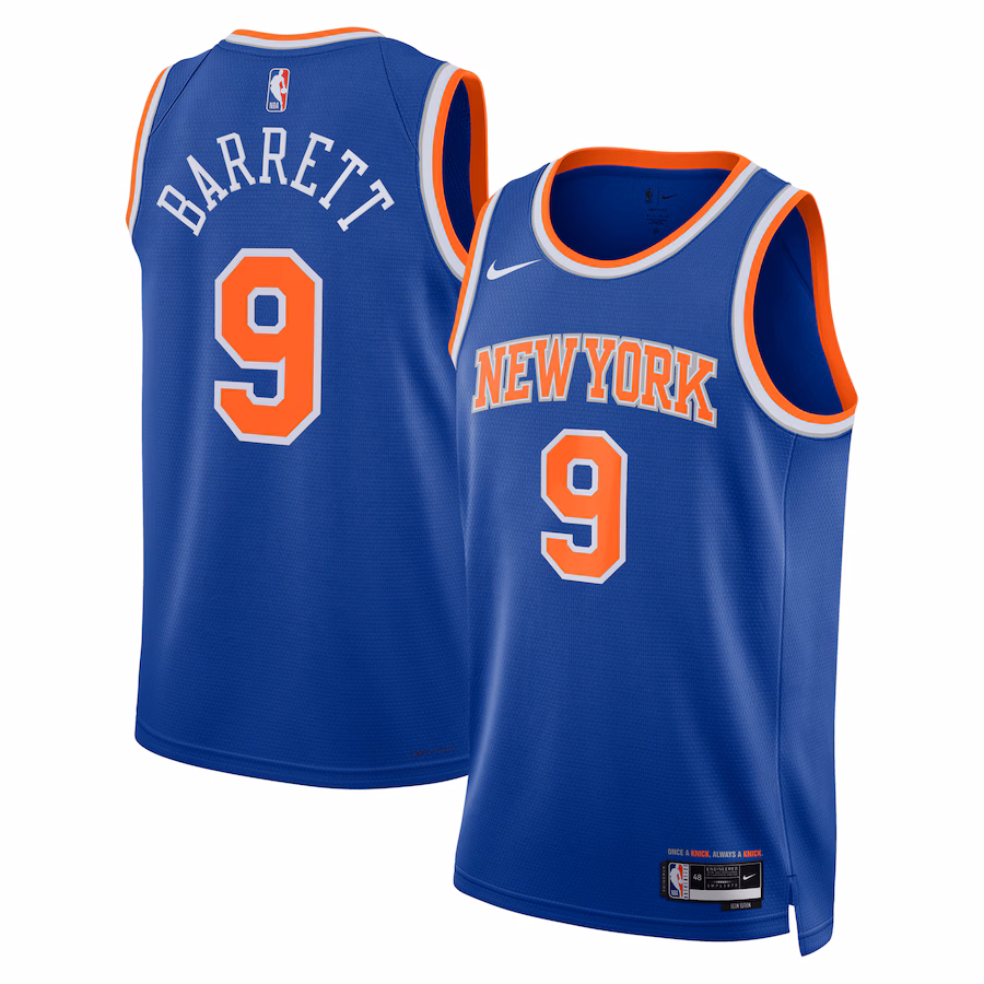 RJ Barrett, maillot Swingman neutre des New York Knicks - Édition icône, Bleu