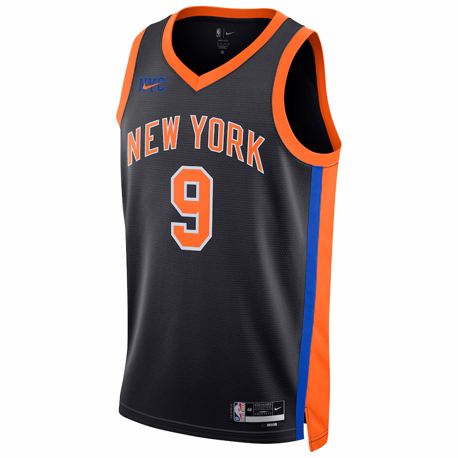 New York Knicks RJ Barrett 2022/23 City Edition Unisex Swingman Trikot Schwarz