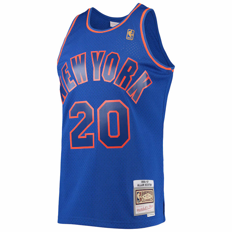 Allan Houston, maillot Swingman vintage foncé 1996/1997 de Mitchell & Ness des New York Knicks - Bleu