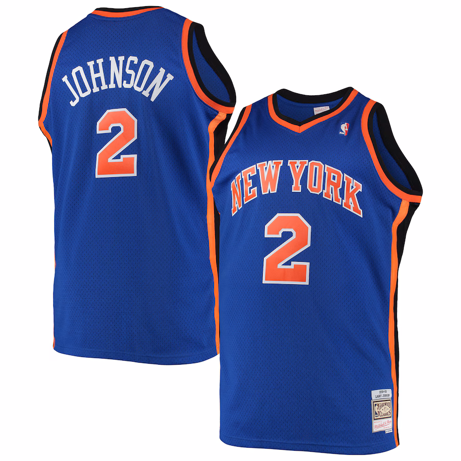 Larry Johnson New York Knicks Mitchell & Ness 1998/99 Hardwood Classics Big & Tall Swingman Jersey Blue
