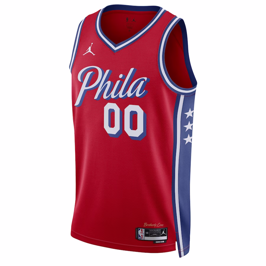 Philadelphia 76ers Jordan Brand Unisex 2022/2023 Saison Fan Angepasstes Jersey - Statement-Edition - Rot