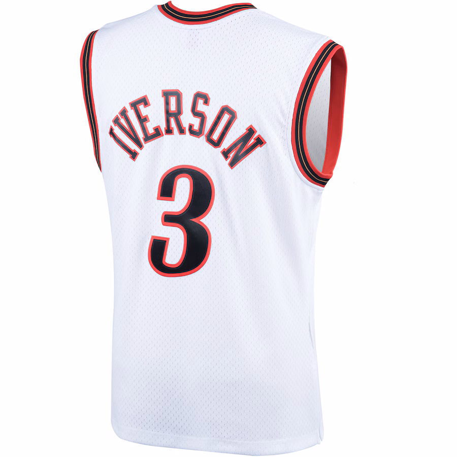 Allen Iverson Philadelphia 76ers Mitchell & Ness Camiseta Swingman de las Clásicas Hardwood - Blanco