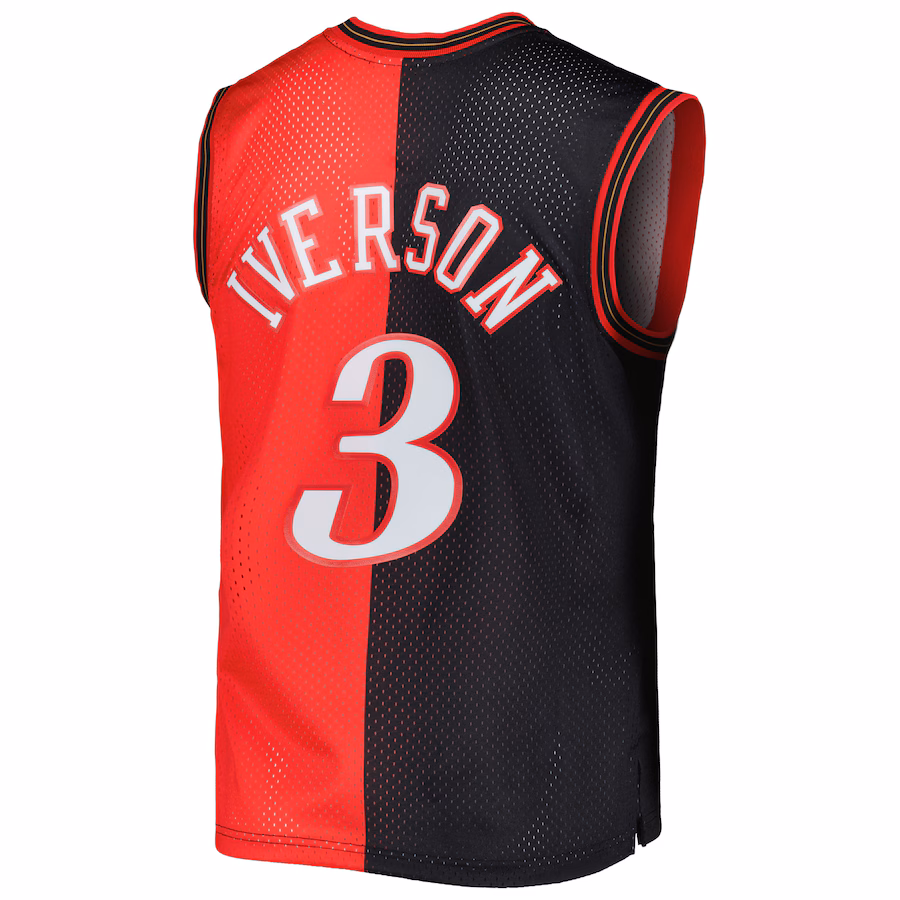 Allen Iverson Philadelphia 76ers Mitchell & Ness Classiche Hardwood 2000/2001 Maglia Swingman Divisa - Nero/Rosso