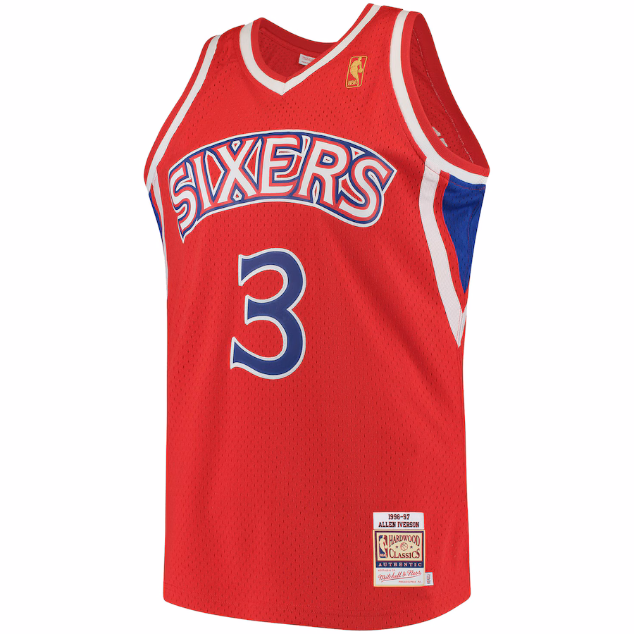 Allen Iverson Philadelphia 76ers Mitchell & Ness 1996/97 Hardwood Classics Jersey - Red