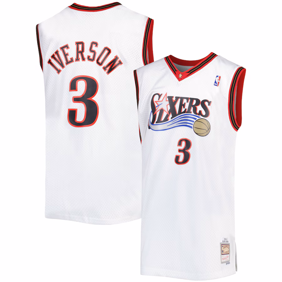 Allen Iverson 76ers Mitchell & Ness Big & Tall 1996-97 HWC Jersey